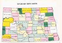 North Dakota Outline Map, McHenry County 1963